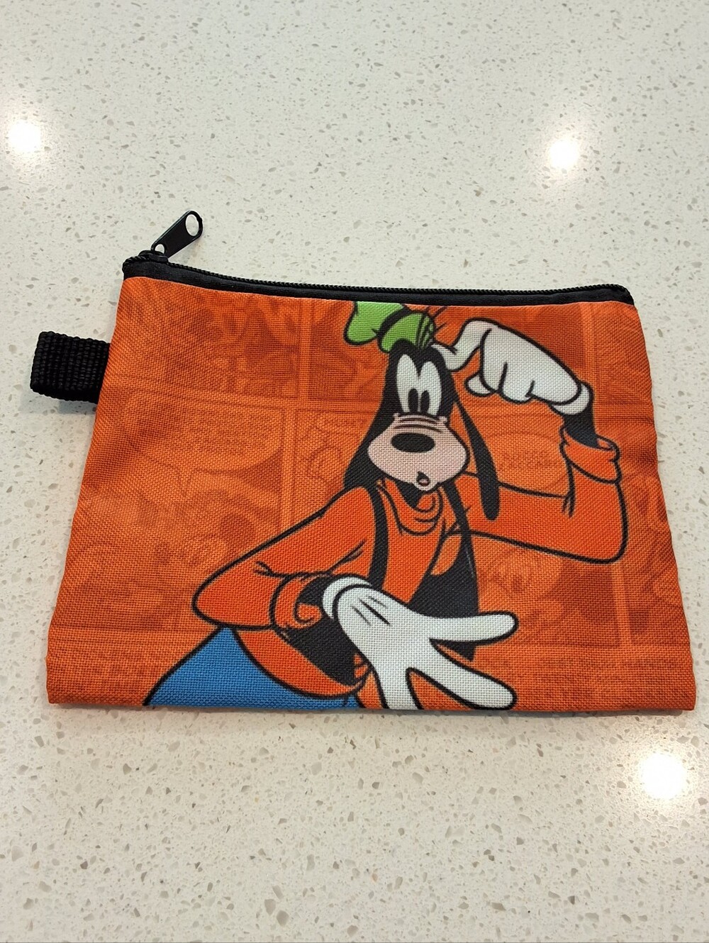 Disney Goofy Coin Purse Small Zipper Pouch With Side Loop, New